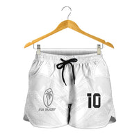 Custom Fiji Rugby Shorts for Women Tapa Tribal Motifs Sporty Style - Polynesian Pride