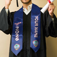 Custom Guam Graduation Stole Guaman Seal Blue Floral Design