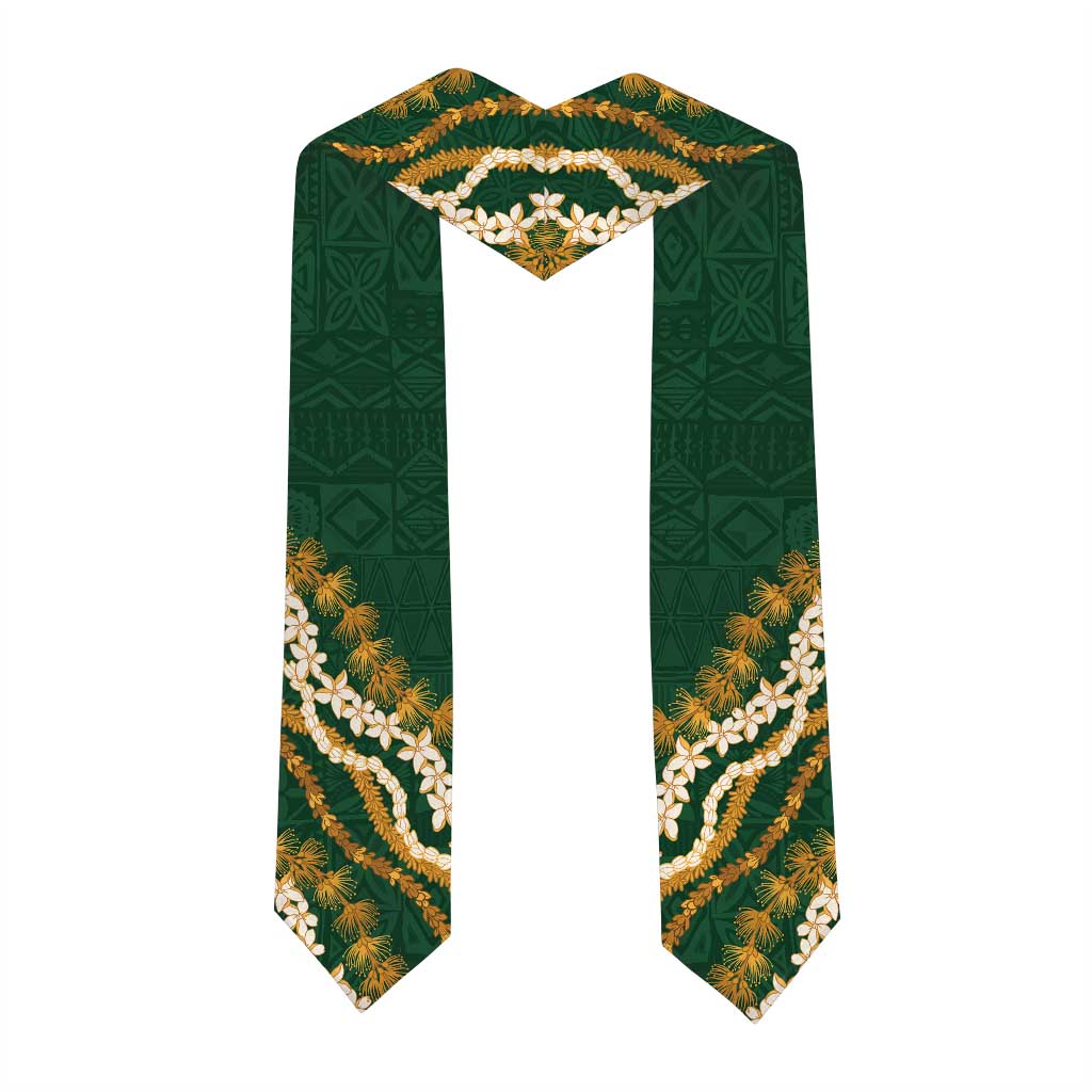 Custom Hana High And Elementary School Graduation Stole Tapa Pattern With Leis