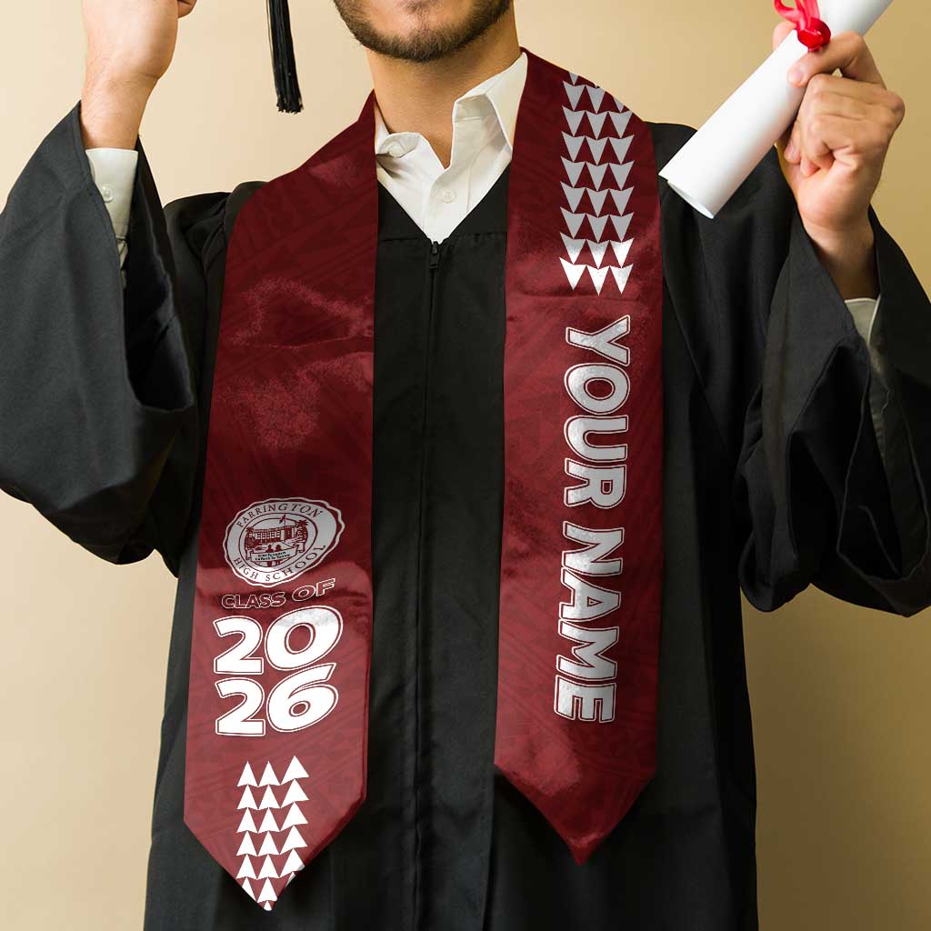 Custom Hawaii Farrington High School Graduation Stole Kakau Pattern