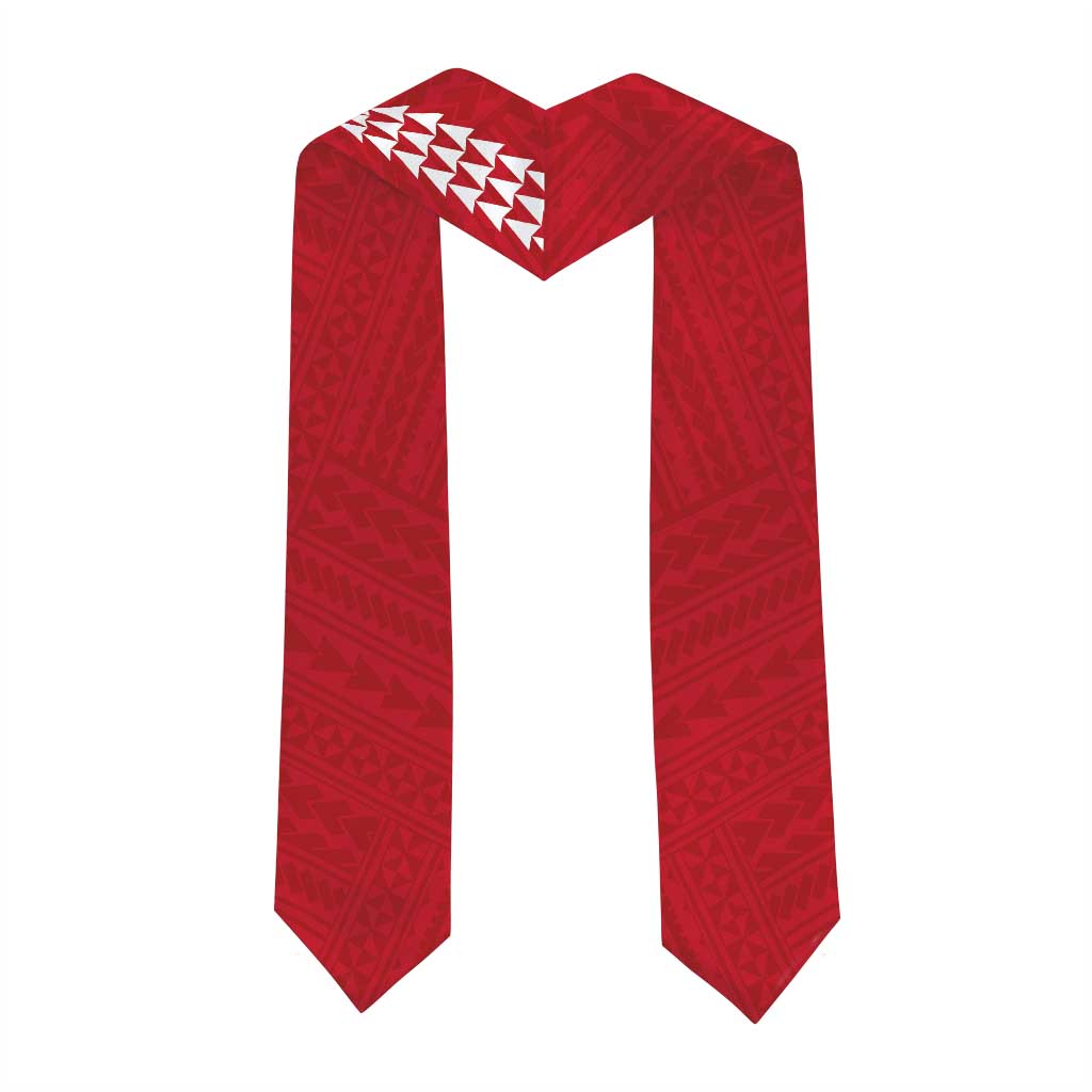 Custom Hawaii Graduation Stole Kakau Pattern Red Version