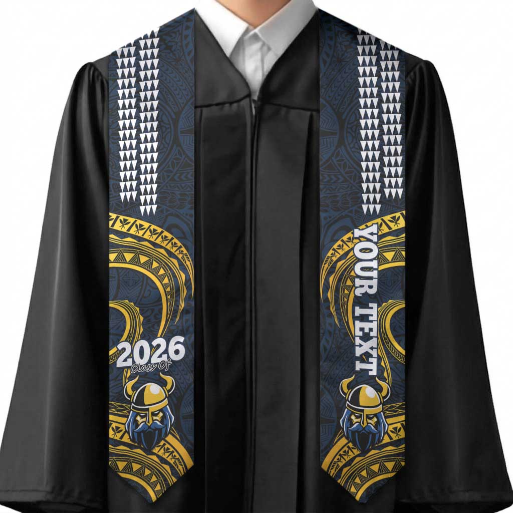 Custom Hawaii Hilo High School Graduation Stole Class Of Year Viking Polynesian Kakau Pattern