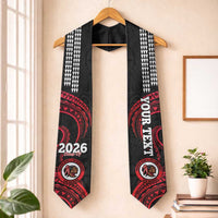 Custom Hawaii Kahuku High And Intermediate School Graduation Stole Class Of Year Red Raiders Kakau Pattern