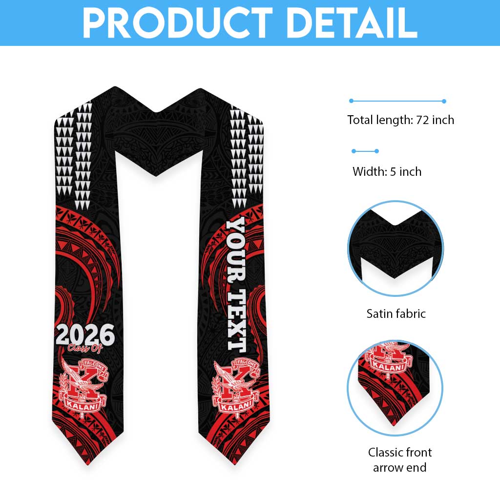 Custom Hawaii Kalani High School Graduation Stole Class Of Year Polynesian Kakau Pattern