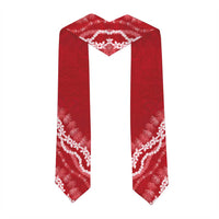 Custom Hawaii Kauai High School Graduation Stole Tapa Pattern With Leis