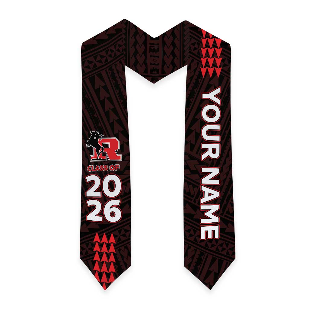 Custom Hawaii Roosevelt High School Graduation Stole Kakau Pattern