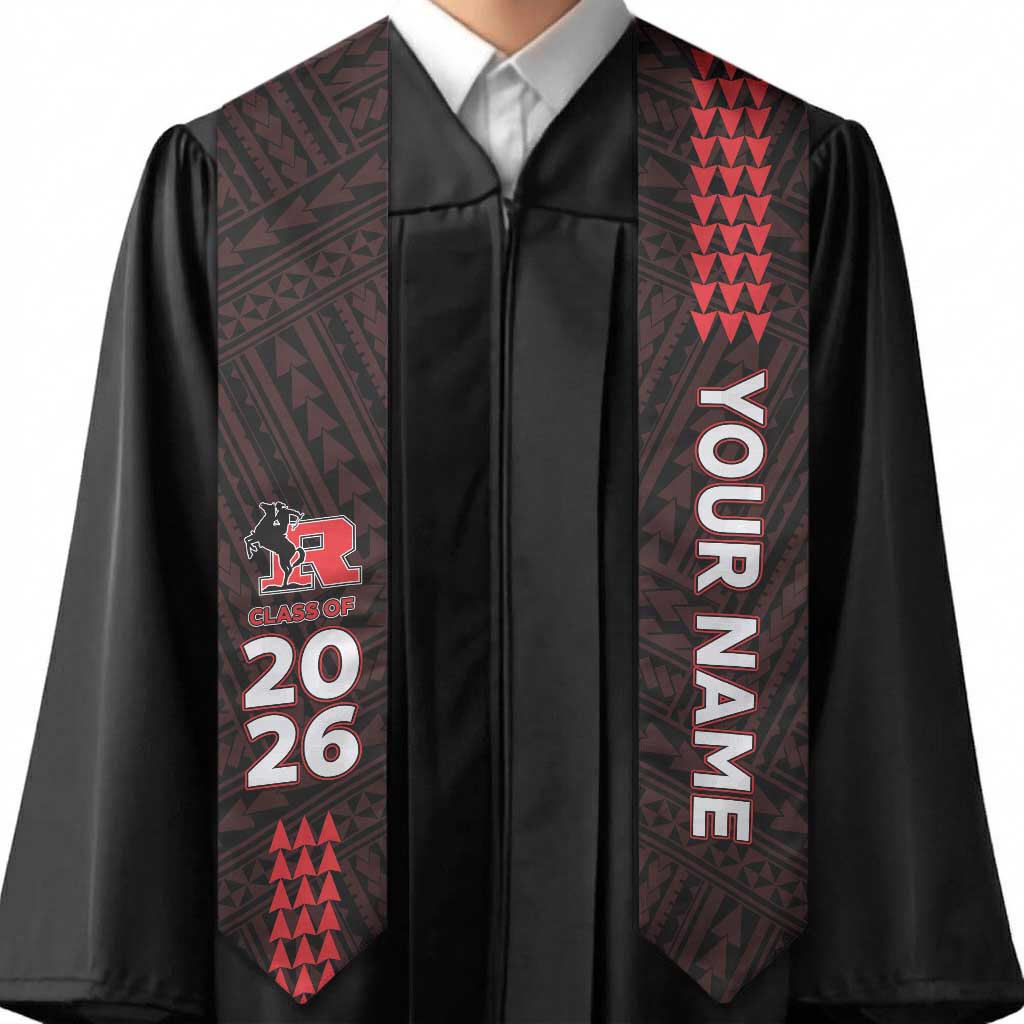 Custom Hawaii Roosevelt High School Graduation Stole Kakau Pattern