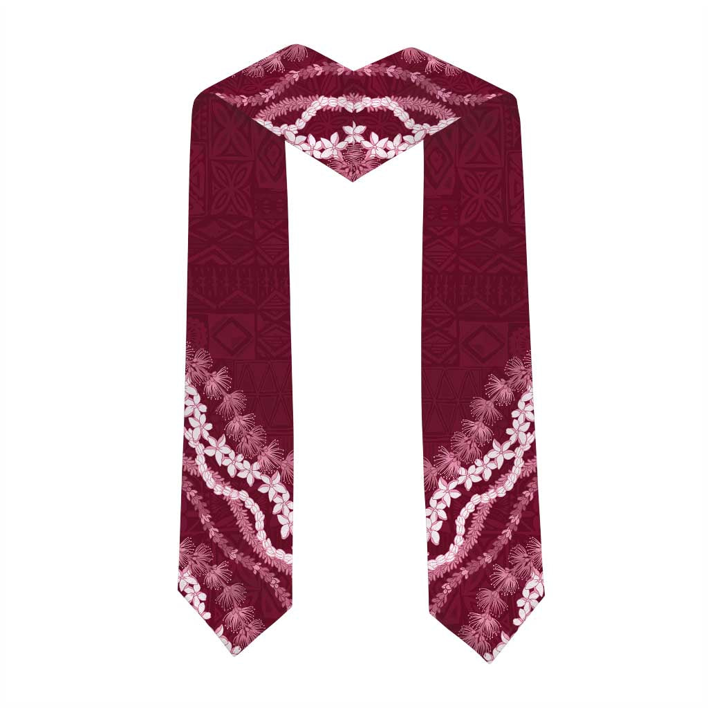 Custom H.P. Baldwin High School Graduation Stole Tapa Pattern With Leis