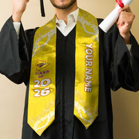Custom Ke Kula O Ehunuikaimalino Graduation Stole Tapa Pattern With Leis