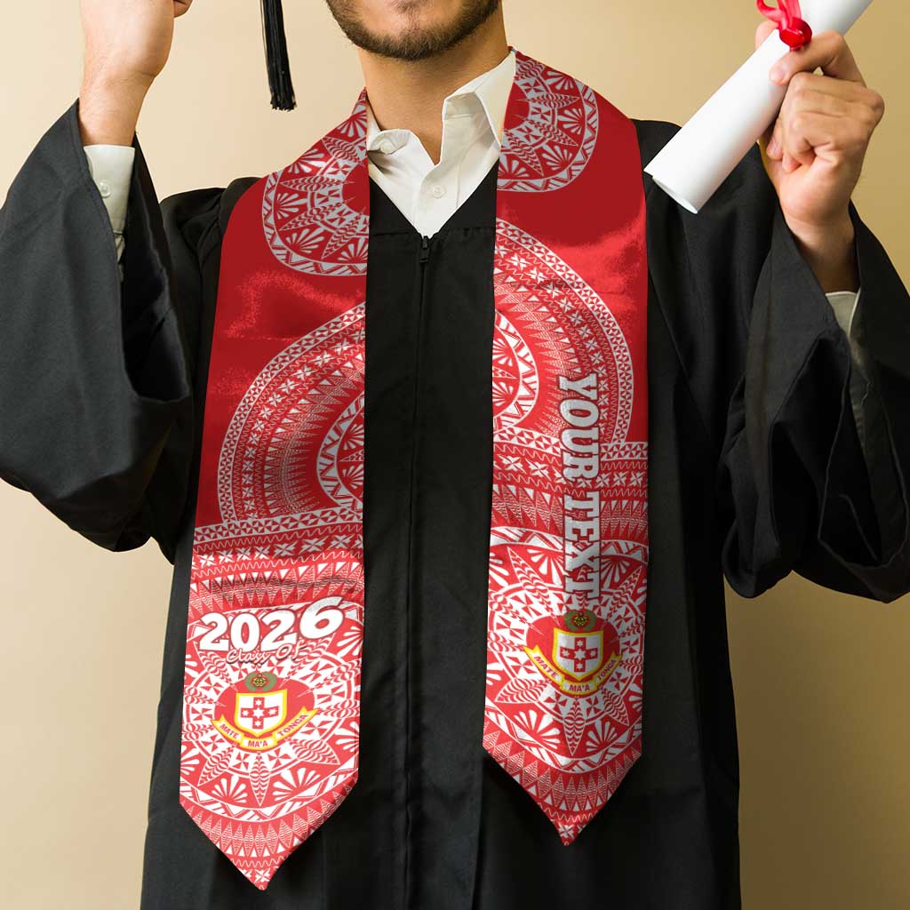 Custom Kolisi Tonga Atele Graduation Stole Class Of Year Tongan Ngatu Pattern