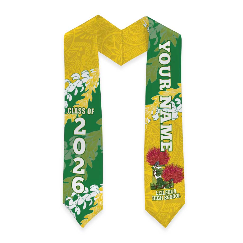 Custom Leilehua High School Graduation Stole Class Of Year Puakenikeni Lei Hawaiian Pattern