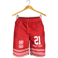 Custom Mate Ma'a Tonga Heritage Shorts for Men Pacific Tribal Rugby Red Edition - Polynesian Pride
