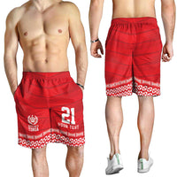Custom Mate Ma'a Tonga Heritage Shorts for Men Pacific Tribal Rugby Red Edition - Polynesian Pride
