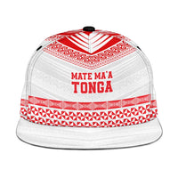 Custom Mate Ma'a Tonga Heritage Snapback Cap Pacific Tribal Rugby White Edition - Polynesian Pride