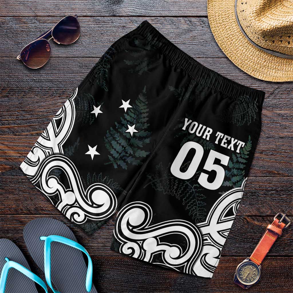 Custom New Zealand Fern Rugby Shorts for Men Maori Pattern