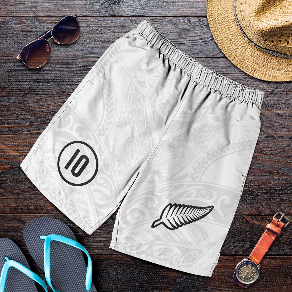 Custom New Zealand Football Shorts for Men The Whites-Sporty T90 Style LT03 White - Polynesian Pride