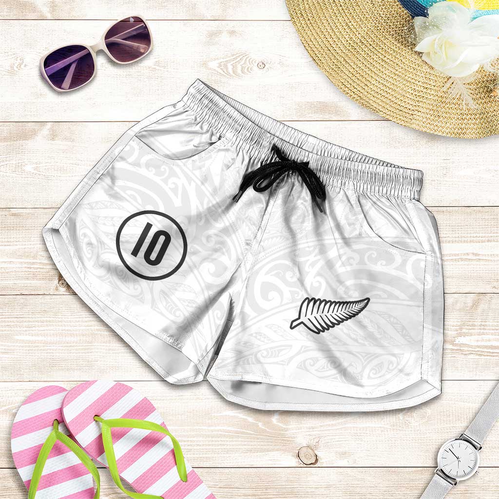 Custom New Zealand Football Shorts for Women The Whites-Sporty T90 Style LT03 White - Polynesian Pride