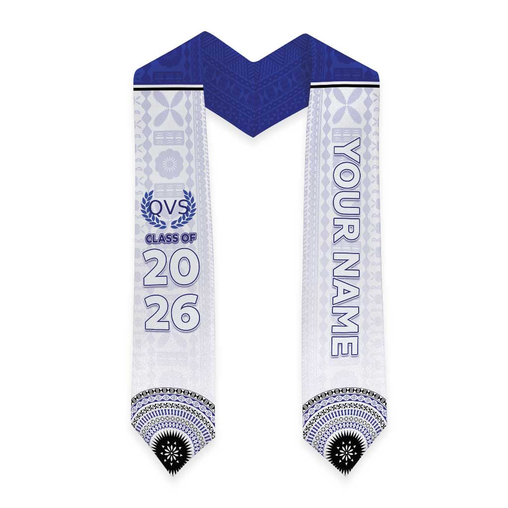 Custom Queen Victoria School Graduation Stole With Fijian Tapa Pattern