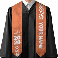 Custom Tailulu College Graduation Stole Tongan Ngatu Pattern
