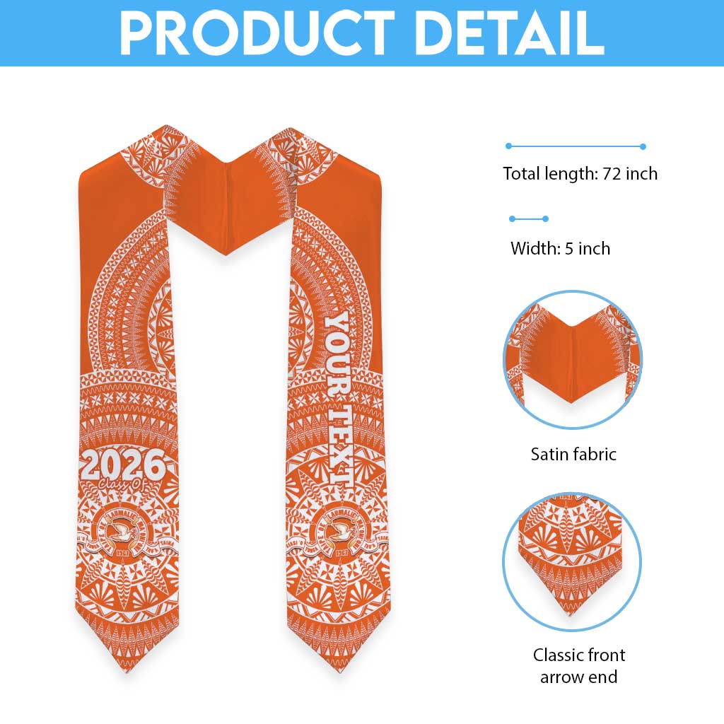 Custom Tailulu Tonga College Graduation Stole Class Of Year Tongan Ngatu Pattern