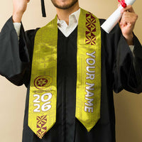 Custom Tonga High School Graduation Stole Tongan Ngatu Pattern