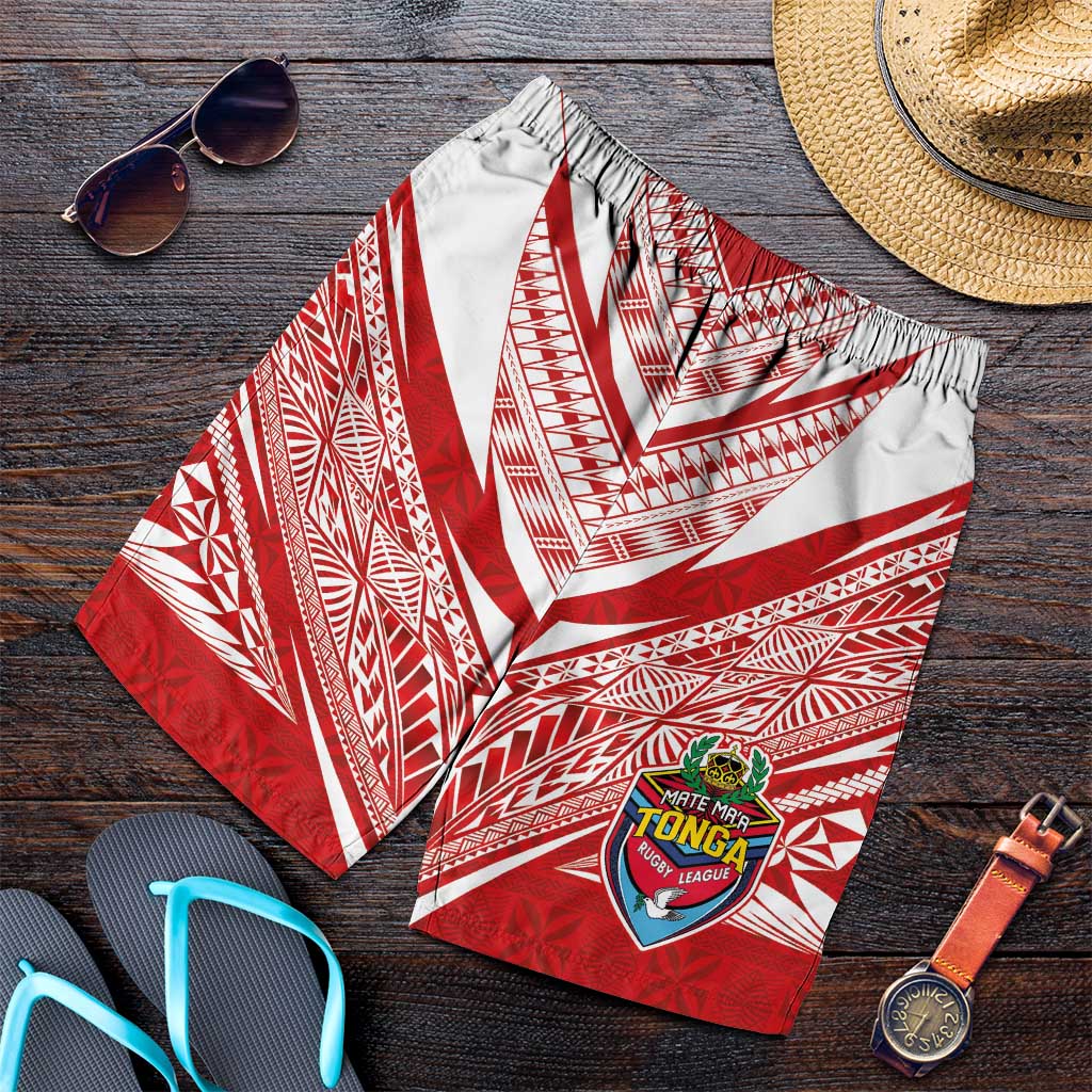 Custom Tonga Rugby Shorts for Men Ngatu Motifs and Pacific Patterns