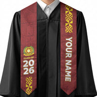 Custom Vavau High School Graduation Stole Tongan Ngatu Pattern