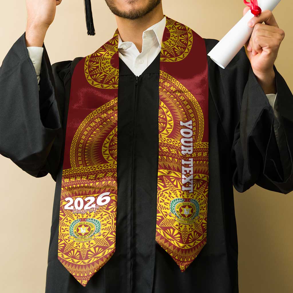 Custom Vavau High School Tonga Graduation Stole Class Of Year Tongan Ngatu Pattern