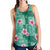 Cyan Hawaii Hibiscus With Tropical Flowers Motifs Women Racerback Tank - Polynesian Pride