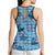 Cyan Palaka Hawaii Cowboy Hollow Tank Top Puakenikeni Lei Paniolo Papale Seamless Vibes - Polynesian Pride