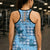 Cyan Palaka Hawaii Cowboy Hollow Tank Top Puakenikeni Lei Paniolo Papale Seamless Vibes - Polynesian Pride