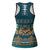 Dark Cyan Blue Batik Papua-inspired Pattern Hollow Tank Top - Polynesian Pride