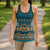 Dark Cyan Blue Batik Papua-inspired Pattern Hollow Tank Top - Polynesian Pride