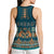Dark Cyan Blue Batik Papua-inspired Pattern Hollow Tank Top - Polynesian Pride