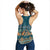 Dark Cyan Blue Batik Papua-inspired Pattern Women Racerback Tank - Polynesian Pride
