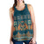 Dark Cyan Blue Batik Papua-inspired Pattern Women Racerback Tank - Polynesian Pride
