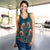 Dark Cyan Blue Bird of Batik Papua Women Racerback Tank Exotic Natural Wealth of Papua - Polynesian Pride