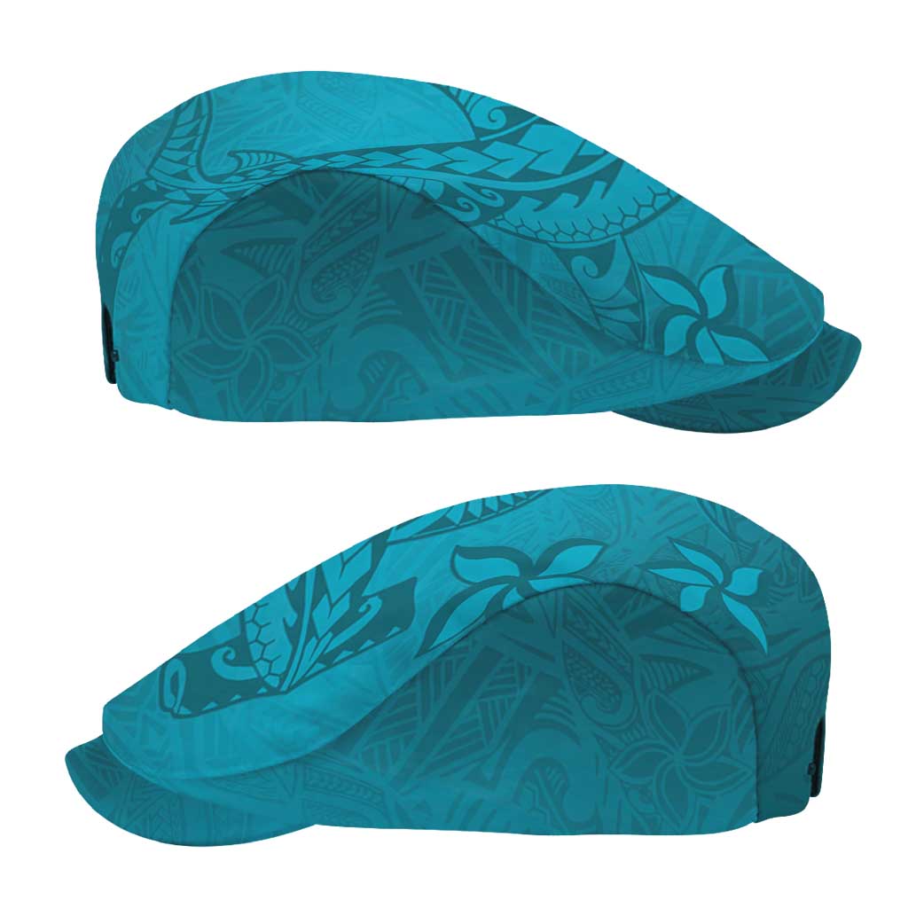 Dark Cyan Gradient Polynesia Jeff Hat Hawaiian Tribal Hammerhead Shark Tattoo - Polynesian Pride