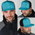 Dark Cyan Gradient Polynesia Mesh Trucker Cap Hawaiian Tribal Hammerhead Shark Tattoo - Polynesian Pride