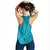 Dark Cyan Gradient Polynesia Women Racerback Tank Hawaiian Tribal Hammerhead Shark Tattoo - Polynesian Pride