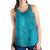 Dark Cyan Gradient Polynesia Women Racerback Tank Hawaiian Tribal Hammerhead Shark Tattoo - Polynesian Pride