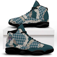 Dark Cyan Hawaii Tiare and Shell Lei Sneakers J13 Hawaiian Palaka Luxury Vibes - Polynesian Pride
