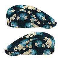 Dark Cyan Tropical Hawaii Jeff Hat Seamless Monstera Plumeria Hawaiian Pattern - Polynesian Pride