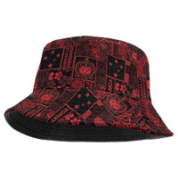 Dark Samoa Manuia Le Kerisimasi Bucket Hat Pacific Patchwork Xmas Vibes - Polynesian Pride