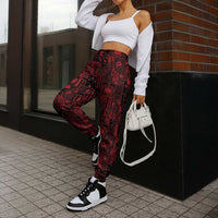 Dark Samoa Manuia Le Kerisimasi Jogger Pants Pacific Patchwork Xmas Vibes - Polynesian Pride