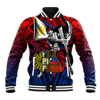 Filipinos Lapu-lapu Hero Baseball Jacket Philippines Flag and Sun DT02 Unisex Art - Polynesian Pride