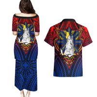 Filipinos Lapu-lapu Hero Couples Matching Puletasi Dress and Hawaiian Shirt Philippines Flag and Sun DT02 - Polynesian Pride