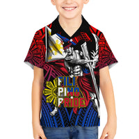 Filipinos Lapu-lapu Hero Family Matching Off Shoulder Long Sleeve Dress and Hawaiian Shirt Philippines Flag and Sun DT02 Son's Shirt Art - Polynesian Pride