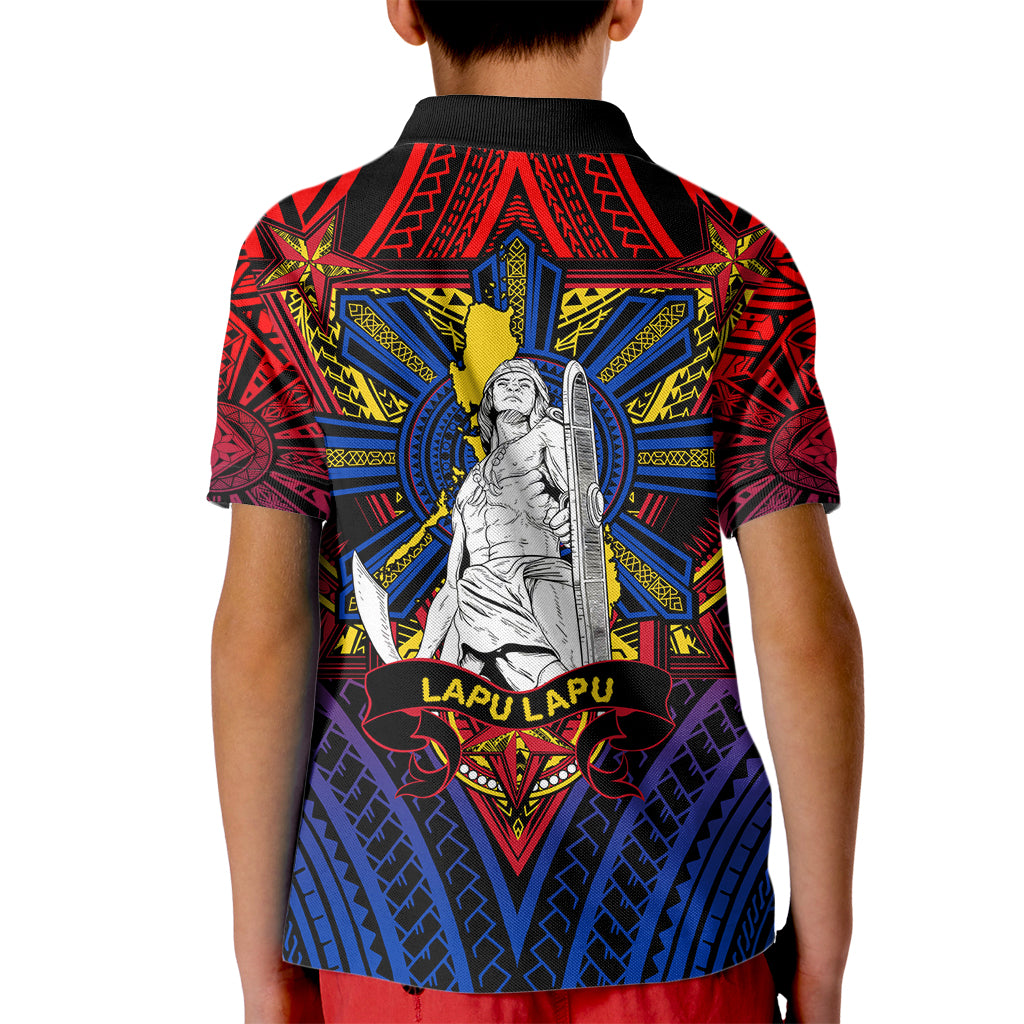 Filipinos Lapu-lapu Hero Kid Polo Shirt Philippines Flag and Sun DT02 - Polynesian Pride