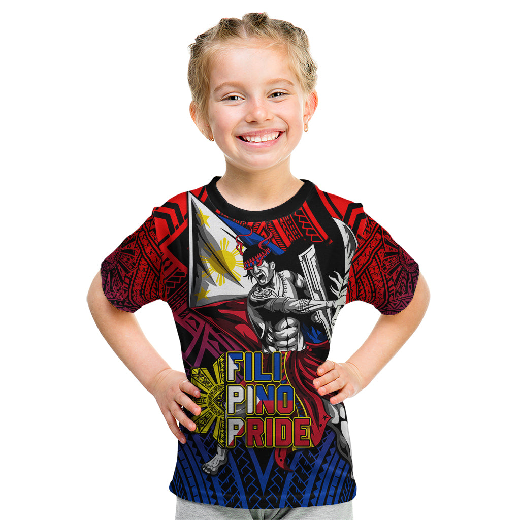 Filipinos Lapu-lapu Hero Kid T Shirt Philippines Flag and Sun DT02 Art - Polynesian Pride